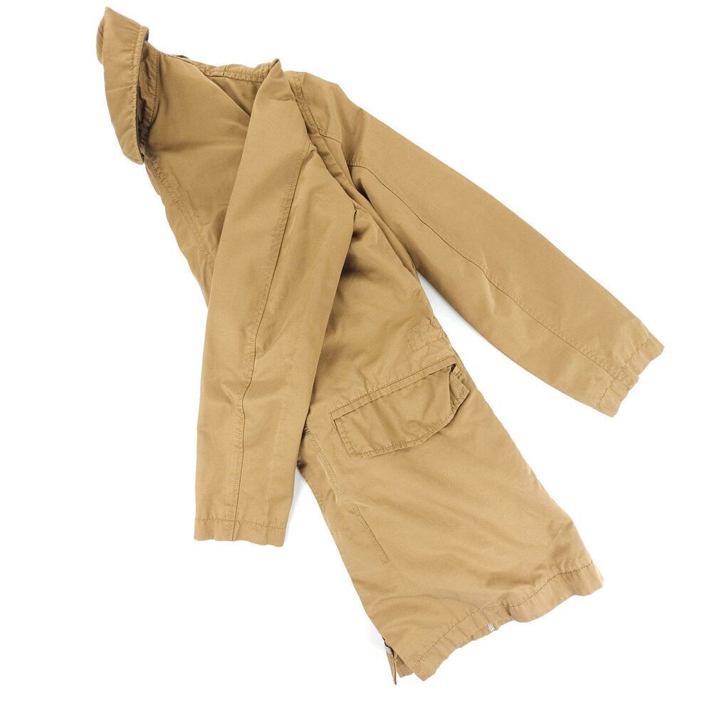 ZARA Man Chore Coat Military Jacket Short Trench Old Money Tailored Khaki - Picture 7 of 11